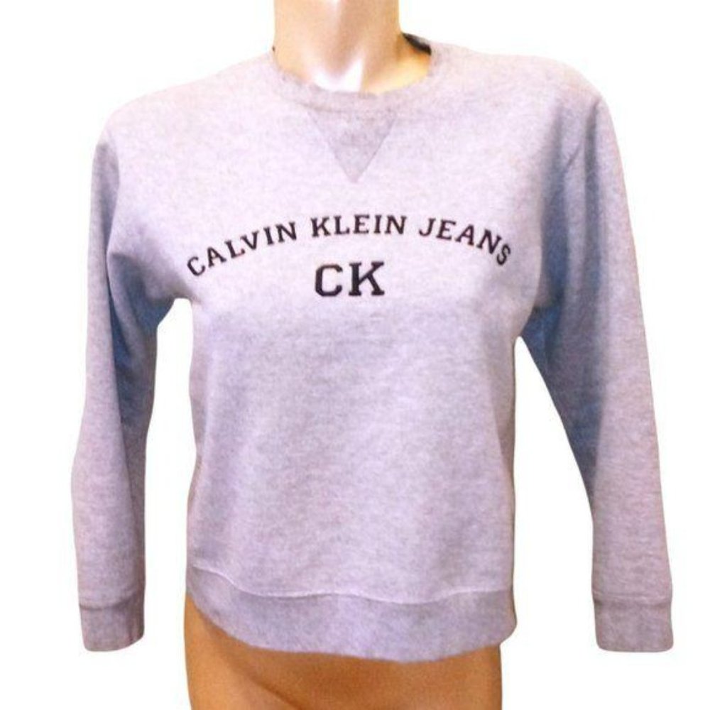 CALVIN KLEIN WOMENS GRAY SWEATSHIRT SIZE SMALL